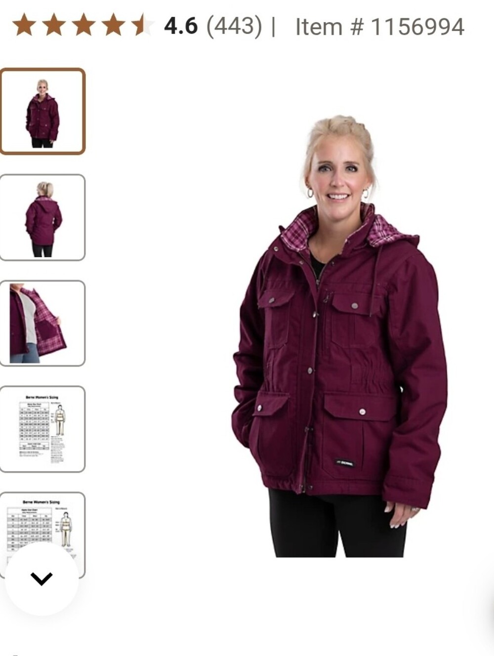 C E SCHMIDT Women’s Hooded Utility Jacket - Burgundy RED